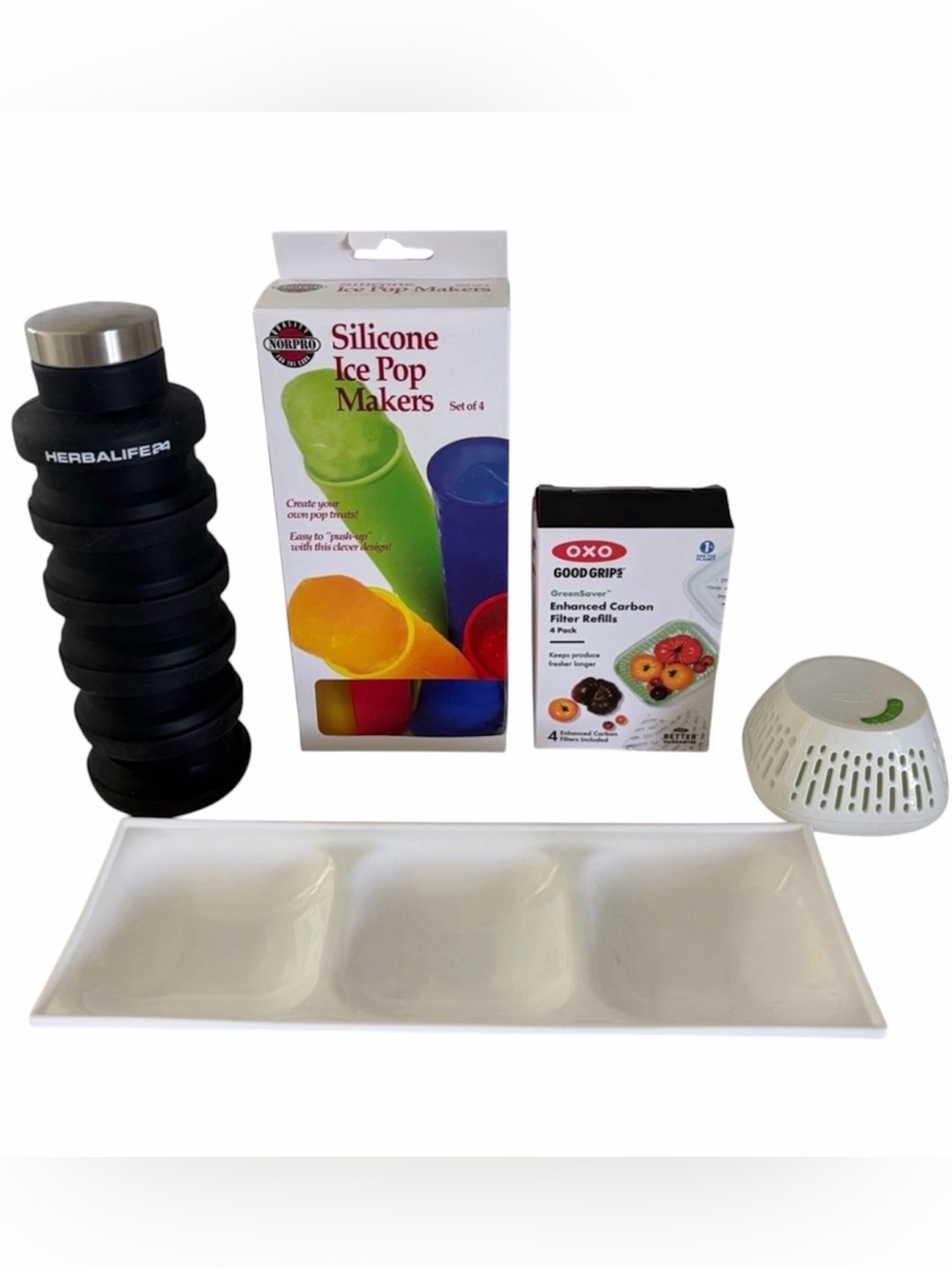 OXO NORPRO Herba Life greensaver silicone ice pop Kitchen Lot Bundle